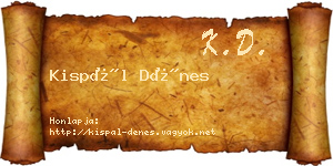 Kispál Dénes névjegykártya